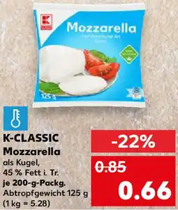 Kaufland K-CLASSIC Mozzarella Angebot