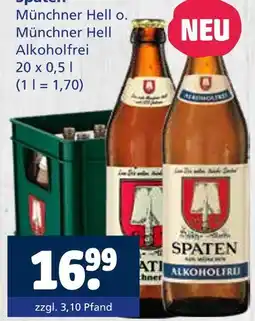 Getränkewelt Spaten münchner hell o. münchner hell alkoholfrei Angebot
