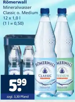 Getränkewelt Römerwall mineralwasser classic o. medium Angebot