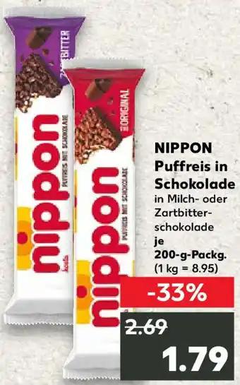 Kaufland NIPPON Puffreis in Schokolade Angebot