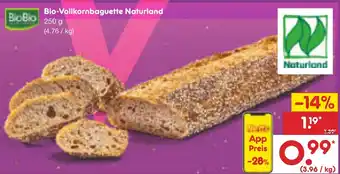 Netto Marken-Discount Bio-Vollkornbaguette Naturland Angebot