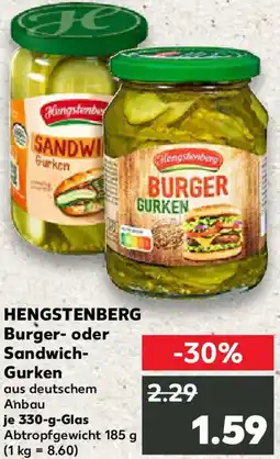Kaufland HENGSTENBERG Burger- oder Sandwich Gurken Angebot