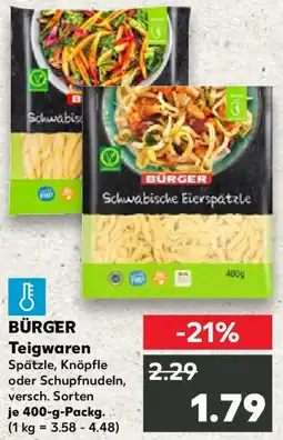 Kaufland BÜRGER Teigwaren Angebot