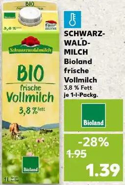 Kaufland SCHWARZWALDMILCH Bioland frische Vollmilch Angebot
