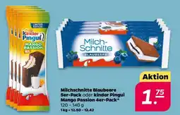 NETTO Milchschnitte Blaubeere 5er-Pack oder kinder Pingui Mango Passion 4er-Pack Angebot