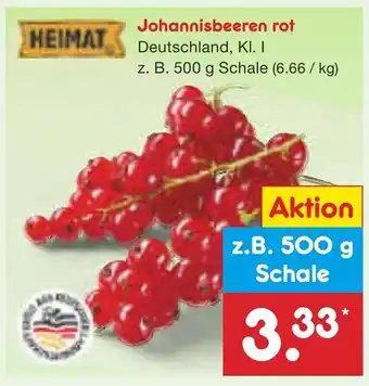 Netto Marken-Discount HEIMAT Johannisbeeren rot Angebot