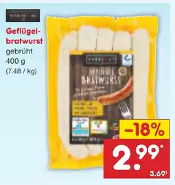 Netto Marken-Discount Geflügel- bratwurst gebrüht Angebot
