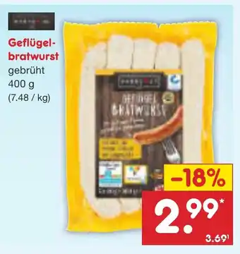 Netto Marken-Discount Geflügel- bratwurst gebrüht Angebot
