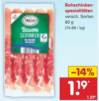 Netto Marken-Discount Rohschinkenspezialitäten Angebot