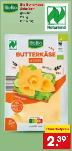 Netto Marken-Discount Bio Butterkäse Scheiben Angebot