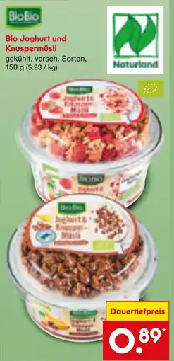 Netto Marken-Discount Bio Joghurt und Knuspermüsli Angebot