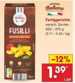 Netto Marken-Discount MONDO Italiano Fertiggerichte Angebot