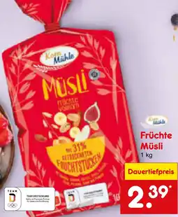 Netto Marken-Discount Korn Mühle Früchte Müsli Angebot