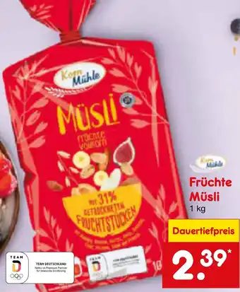 Netto Marken-Discount Korn Mühle Früchte Müsli Angebot