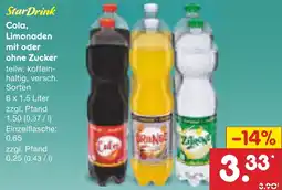 Netto Marken-Discount StarDrink Cola, Limonaden Angebot