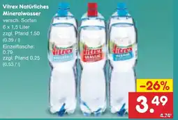 Netto Marken-Discount Vitrex Natürliches Mineralwasser Angebot