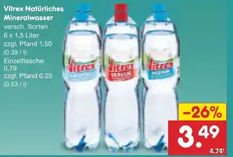 Netto Marken-Discount Vitrex Natürliches Mineralwasser Angebot