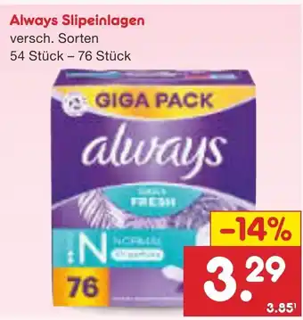 Netto Marken-Discount Always Slipeinlagen Angebot