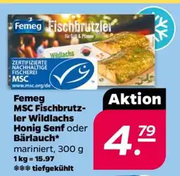 NETTO Femeg MSC Fischbrutzler Wildlachs Honig Senf oder Bärlauch Angebot