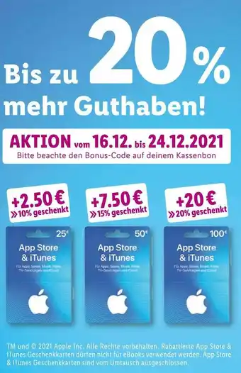 Lidl Bis zu 20% mehr guthaben! Angebot