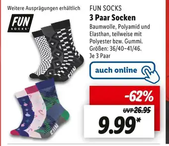 Lidl Fun socks je 3 paar socken Angebot