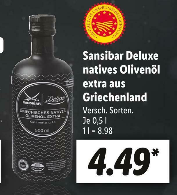 Sansibar deluxe natives olivenöl Angebot bei Lidl