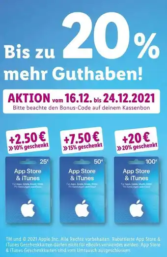 Lidl Apple geschenkkarte Angebot