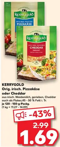 Kaufland KERRYGOLD Orig. irisch. Pizzakäse oder Cheddar Angebot
