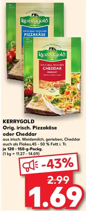 Kaufland KERRYGOLD Orig. irisch. Pizzakäse oder Cheddar Angebot