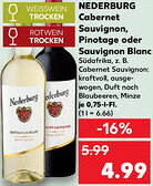 Kaufland NEDERBURG Cabernet Sauvignon, Pinotage oder Sauvignon Blanc Angebot