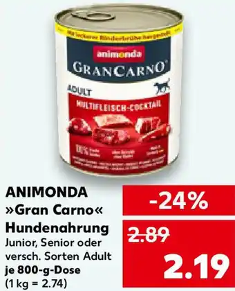 Kaufland ANIMONDA Gran Carno Hundenahrung Angebot