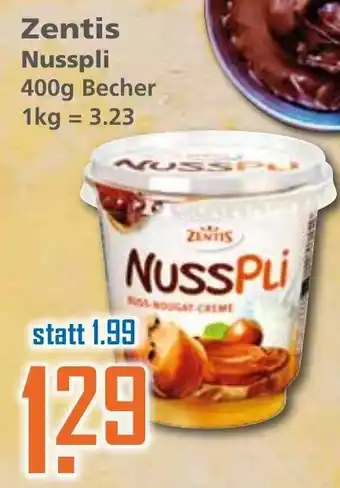 Klaas und Kock Zentis Nusspli 400g Becher Angebot