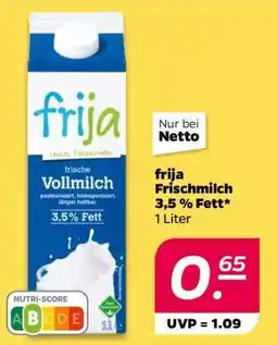 NETTO frija Frischmilch 3,5 % Fett Angebot