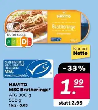 NETTO NAVITO MSC Bratheringe Angebot