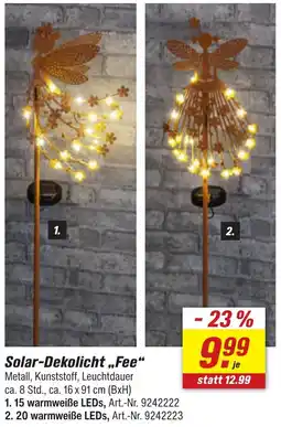 toom Baumarkt Solar-Dekolicht ,,Fee" Angebot