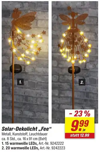 toom Baumarkt Solar-Dekolicht ,,Fee" Angebot