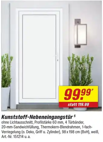 toom Baumarkt Kunststoff-Nebeneingangstür Angebot