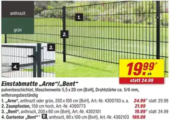 toom Baumarkt Einstabmatte „Arne"/Bent Angebot