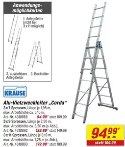 toom Baumarkt KRAUSE Alu-Vielzweckleiter ,,Corda" Angebot