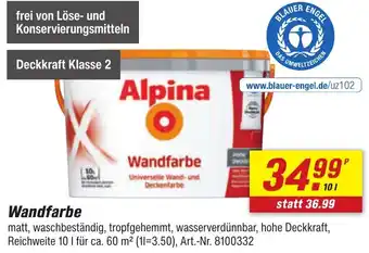 toom Baumarkt Alpina Wandfarbe Angebot