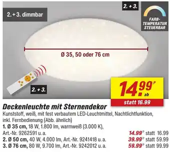 toom Baumarkt Deckenleuchte mit Sternendekor Angebot