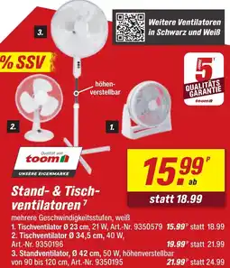toom Baumarkt Stand- & Tischventilatoren Angebot