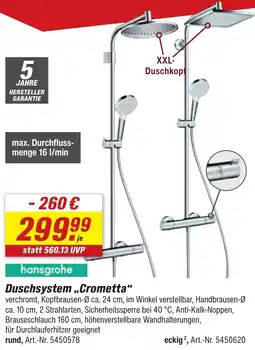 toom Baumarkt Hansgrohe Duschsystem ,,Crometta" Angebot