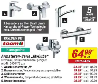 toom Baumarkt Hansgrohe Armaturen-Serie ,,MyCube" Angebot