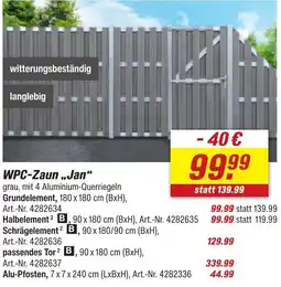 toom Baumarkt WPC-Zaun ,,Jan" Angebot