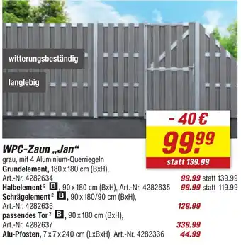 toom Baumarkt WPC-Zaun ,,Jan" Angebot