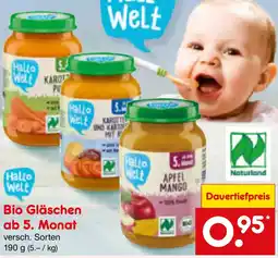 Netto Marken-Discount Hallo Welt Bio Gläschen ab 5. Monat Angebot