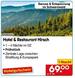 Netto Marken-Discount Genuss & Entspannung im Schwarzwald Schwarzwald Hotel & Restaurant Hirsch Angebot