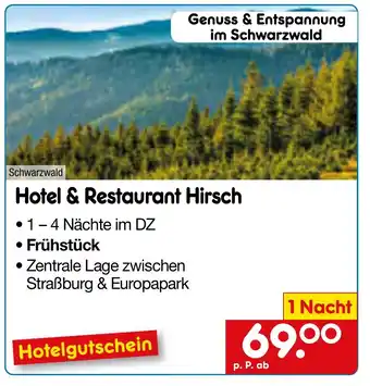 Netto Marken-Discount Genuss & Entspannung im Schwarzwald Schwarzwald Hotel & Restaurant Hirsch Angebot