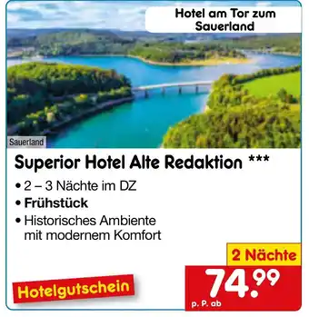 Netto Marken-Discount Hotel am Tor zum Sauerland Superior Hotel Alte Redaktion Angebot